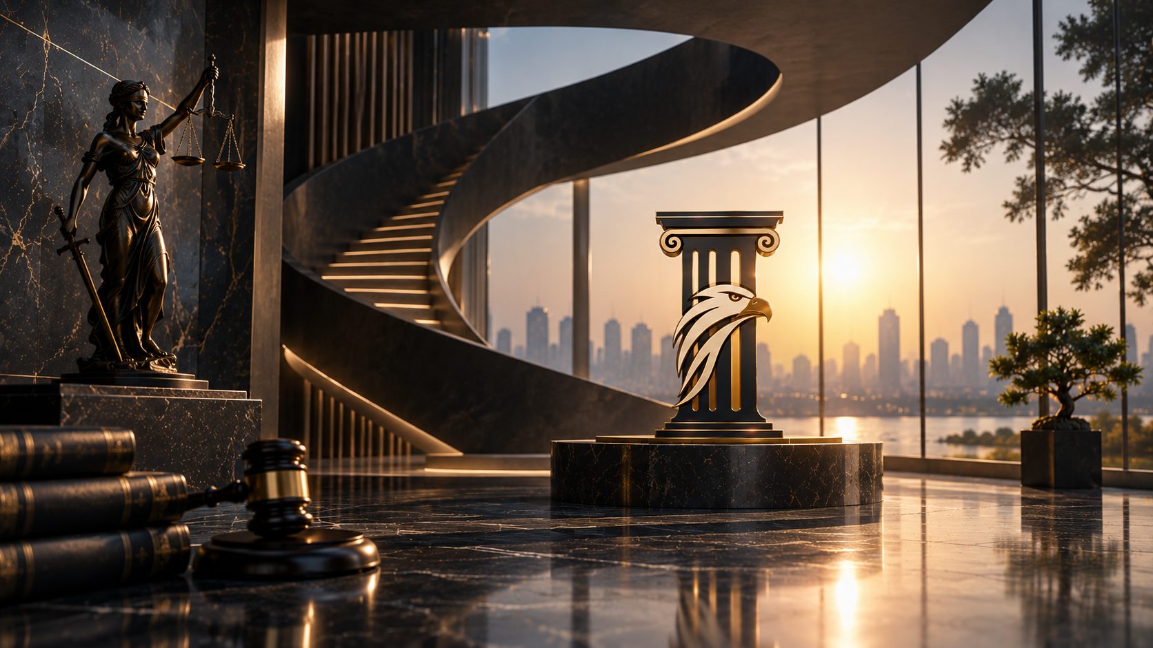 Lady Justice statue with the scales of justice